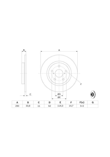 Toyota Avensis Uyumlu 1.6 2008-2018 Bosch Arka Disk 2 Adet