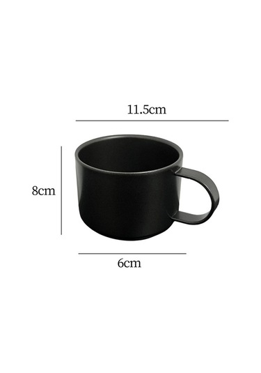 Pazly Açık Kahve Fincanı Yeniden Kullanılabilir 100 Ml Siyah Kahve Fincanı Siyah