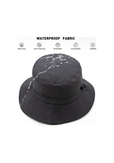 String İle Kova Şapka Paketlenebilir Safari Şapka Kadın Erkekler Yaz Balıkçı Şapka Plaj Yürüyüş Krem