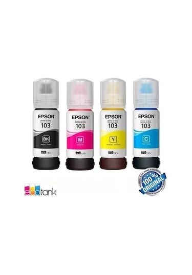 Epson 103 Ecotank L3256 4 Renk Mürekkep Takımı