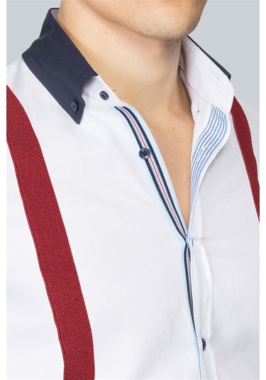 Tudors Düz Ince Erkek Pantolon Askısı Bordo