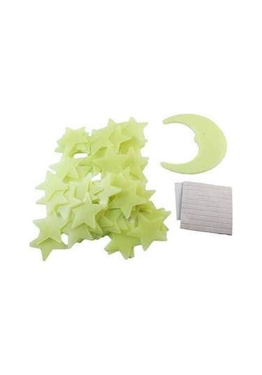 100 Adet Karışık Renk Fosforlu Yıldız Duvar Tavan Süsleri Çocuk Odası