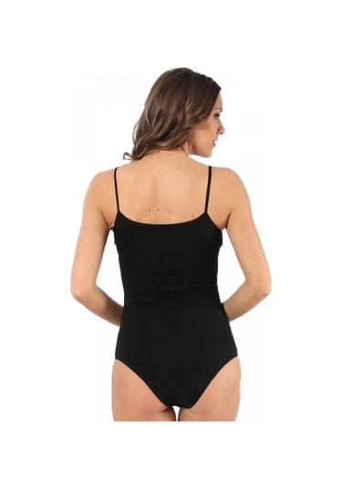 Giyim Bayan İp Askılı Çıtçıtlı Body Siyah Siyah