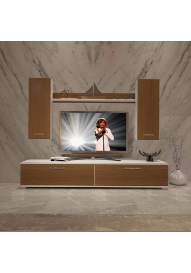 Decoraktiv Eko 7 Slm Std Tv Ünitesi Tv Sehpası Beyaz - Ceviz