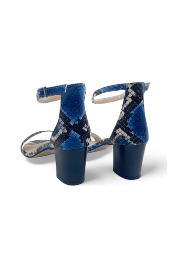 Lilac Mavi Kadın Tek Bantlı Şık Ve Zarif Topuklu Ayakkabı Mavi