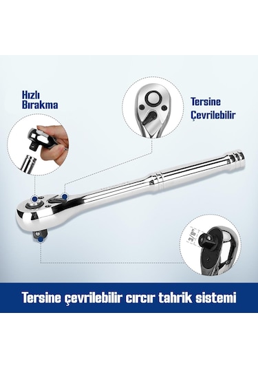 Workpro Wp202524 1/4' 3/8 Metrik 75 Parça Cr-v Profesyonel Lokma Takımı