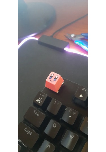 Kirby Keycap 2 Li Set Cherry Mx Uyumlu Sevimli Pembe Tuş Başlığ