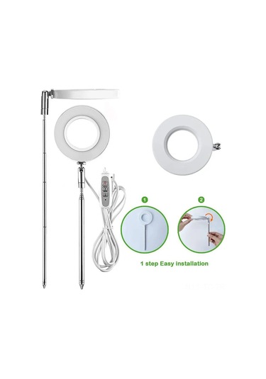 Skycity Bitki Büyüme Lambası, Tam Spektrum 48 Led, 3-9-12 Saat Zamanlayıcı, 10 Seviye Parlaklık, Alüminyum Gövde, Teleskopik Ayaklı Diğer