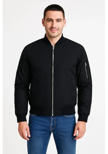 Efnaz Style Ön Arka Bomber Ceket - Siyah