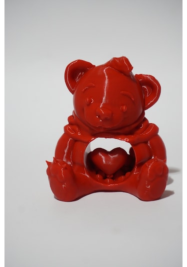 Kalpli Ayıcık Sevgililer Günü Dekoratif Hediyeliklik Biblo 9 Cm - Dekoratif Ve 9cm