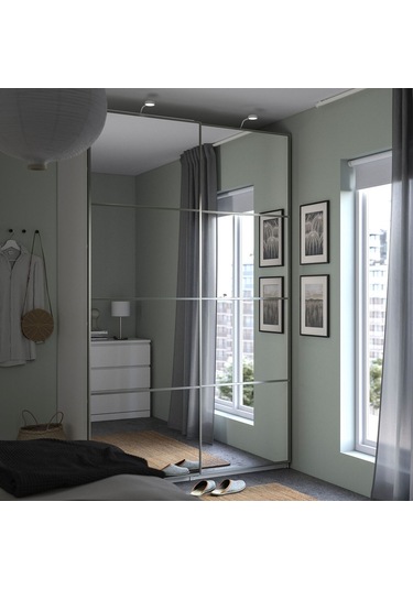 Sürgü Kapak, Ayna, 200x236 Cm Açık Ceviz