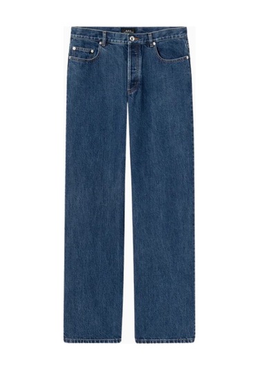 A.p.c Aaron Yüksek Bel Geniş Paça Lüks Japon Denim Pantolon Mavi