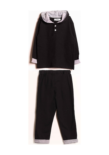 Luess Erkek Çocuk Kapüşonlu Düğme Detaylı Mevsimlik Alt Üst Takım - Siyah 3-4 Yaş 8-9 Yaş Siyah Luess Erkek Çocuk Kapüşonlu Düğme Detaylı Mevsimlik Alt Üst Takım - Siyah 3-4 Yaş 8-9 Yaş Siyah