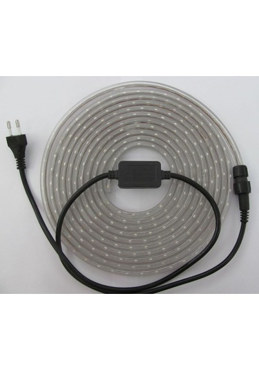220 Volt Şerit 3 Çipli Hortum Şerit Led Aydınlatma + Fiş - 20 Mt-