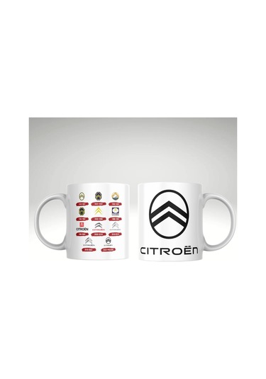Applucky Citroen Logo Tarihçesi Baskı Kupa Bardak Beyaz