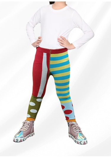 Casabony Multi Color Clown Kız Tayt Çok Renkli