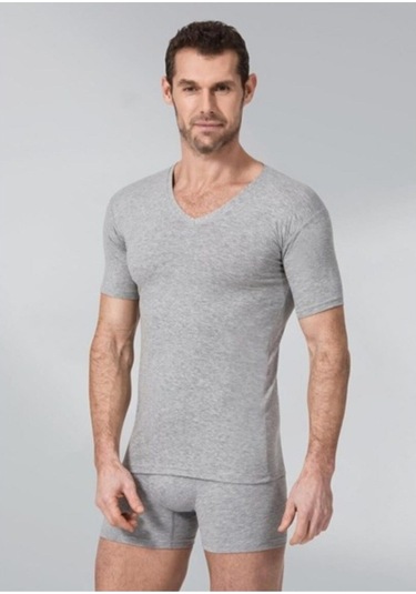 Namaldı Erkek Likralı V Yaka Yarım Kollu Atlet 3'Lü Paket - 182