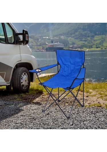 Suntek Katlanmış Kamp Sandalyesi Bahçe Piknikleri Mavi