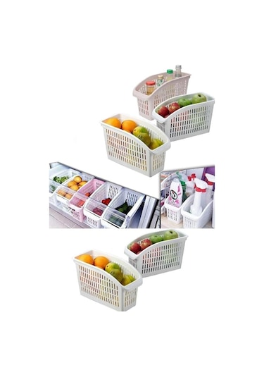 Kapris Buzdolabı Dolap İçi Düzenleyici Organizer 6 Adet Jumbo Boy Org-23 Beyaz