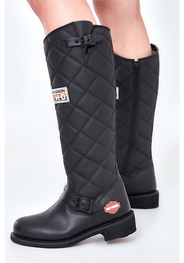 Harley Davidson LACONIA HI 646 Unisex  BLACK / YAĞLI DERİ Çizme