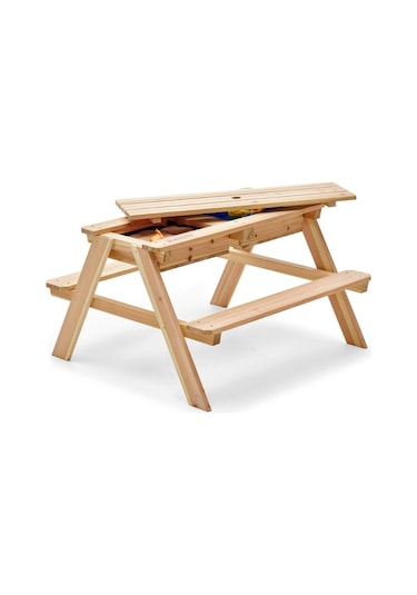 Plum Ahşap Kum Ve Su Piknik Masası Çok Renkli
