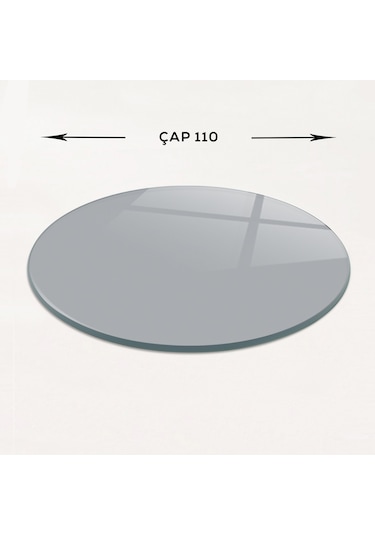 Masa Camı Ekvator Füme Cam Çap110cm