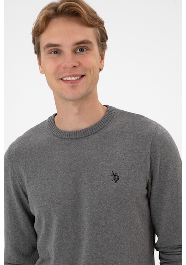 U.s. Polo Assn. Erkek Gri Melanj Kazak /triko 50313713-vr086 Gri Melanj