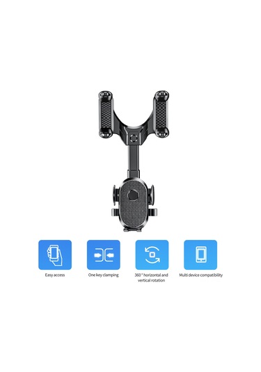 Springsun 2022 Yeni Araç Geribakış Aynası Telefon Tutucu, Ar Navigasyon, Dokunmatik Ekran Kilidi, 4.5-7 İnç Uyumlu, Abs+nano Pu Malzeme Siyah