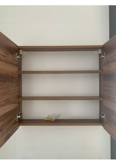 Biani Fethiye Gri Banyo Dolabı Beyaz - Ceviz Biani Fethiye Gri Banyo Dolabı Beyaz - Ceviz