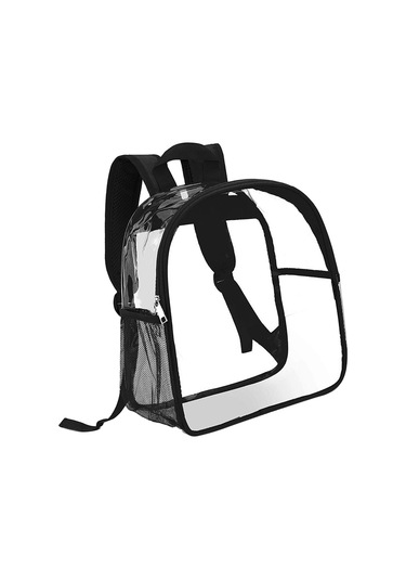 Homyl Şeffaf Sırt Çantası Pvc Mini Dayanıklı Gizli Sakli Siyah