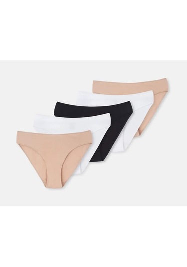 5 Li Paket Dagi Bayan Klasik İzsiz Slip Külot 5115kc Çok Renkli