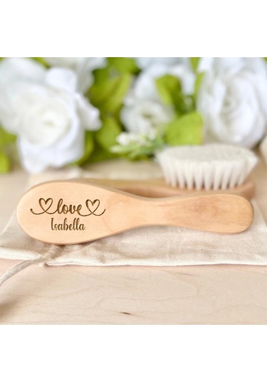 Kişiselleştirilmiş Bebek Saç Fırçaları Özel Ad Ahşap Yenidoğan Saç Fırçası Bebek Tarak Fırça Doğum/vaftiz/doğum Günü Bebek Hediyeleri