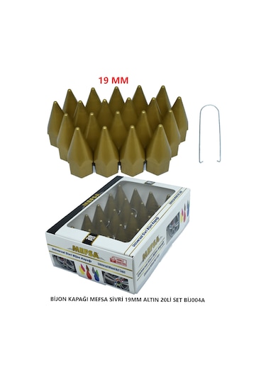 Bijon Kapağı Sivri 19 Mm Altın 20 Li Set