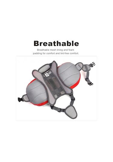 Xiyyadms Köpek Sirt Çantasi Yolculuk Icin Yansitici Çizgili Mavi L Boy Nylon + Pvc Materyal Kırmızı - Siyah