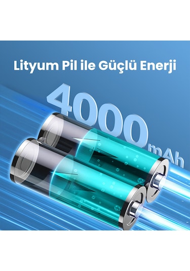 Rocoren 150psı 4000mah Şarjlı Taşınabilir Hava Pompası Araç Lastik, Bisiklet, Top Şişirme Powerbank+led Lamba+lcd Ekran