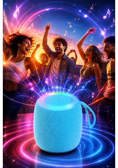 Rgb Işıklı Şarjlı Bluetooth Hoparlör - Type-c - Fm Radyo - Usb - Hafıza Kartı