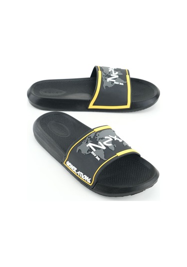 Gezer Erkek Yazlık Pu Islak Zemine Uygun Ev Banyo Bahçe Havuz Terlik Siyah-sarı Siyah - Sarı