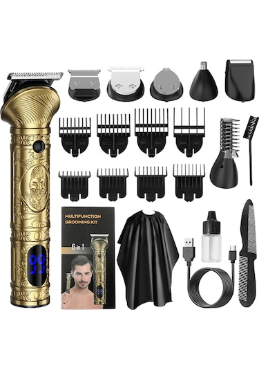 Hallow 6 in 1 Elektrikli Saç Sakal Tıraş Makinesi Seti