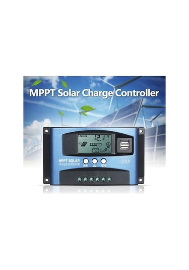 Maoyaya Güneş Enerjili Usb Tanıma Şarj Cihazı, Mppt Lcd Ekranlı, Çift Akıllı 5v/2a 12v/24v - Jw