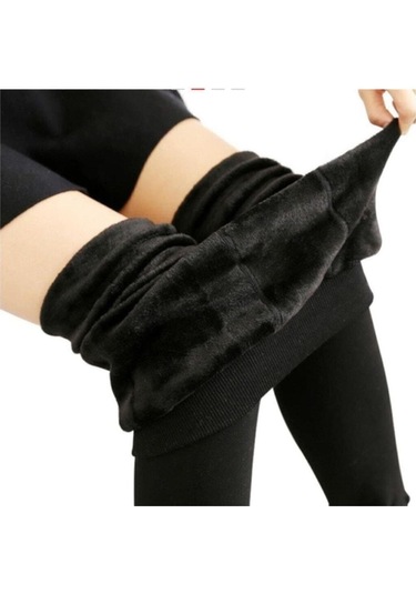 Kadın Siyah Termal Içi Peluş Tayt SiYAH