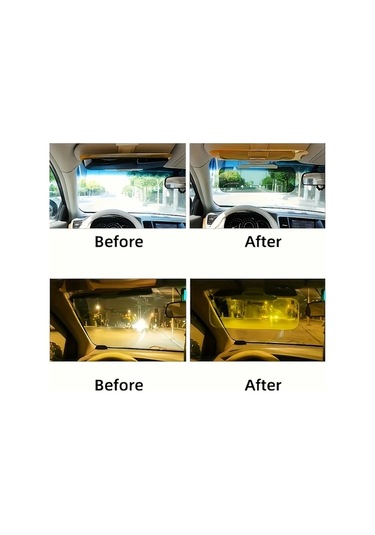 Dashanshop Gece Gündüz Sarı Siyah Anti-glare Araç Güneşlikliği - Uv Filtreli Emniyetli