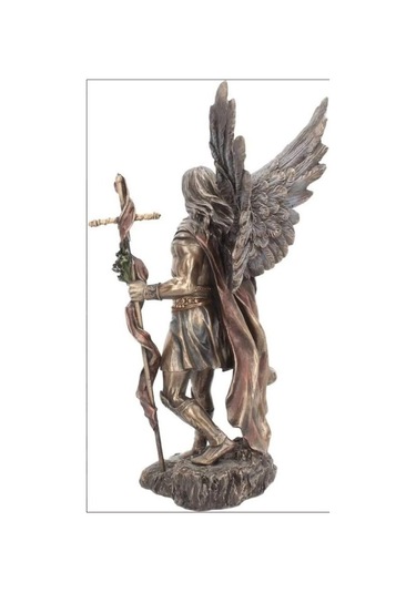 Aziz Gabriel Bronz Melek Heykel Biblo Dekor