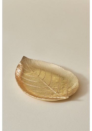 Karaca Leaf Dekoratif Tabak Gold 21x15x2,5 Cm