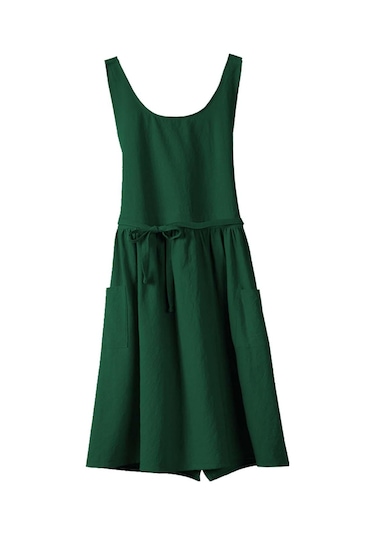 Homyl Pamuklu Mutfak Önlüğü Şef Makinede Yıkanabilir Kolsuz Yeşil