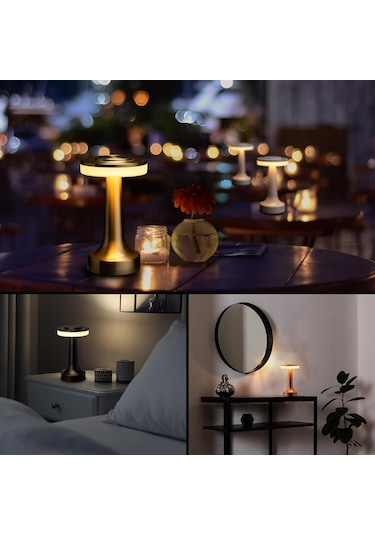 Kangvka Taşınabilir Dokunmatik Led Masa Lambası - 3 Parlaklık Seviyesi, 48 Saat Pil Süresi, Şarj Edilebilir, Yumuşak Beyaz Işık 3000k Rose Gold