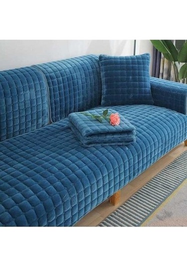 Willowhaven Genel Lacivert Yumuşak Peluş Kanepe Yastığı Havlu 45-210cm Kılıfı Lacivert