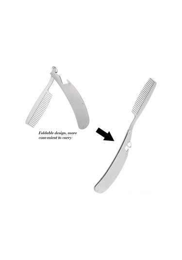 Suofeng Pratik Paslanmaz Çelik Sakal Tarak - Cep Boyu Erkek Bakım Aracı