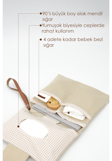 Bebek Alt Açma Bakım Çantası, Bebek Organizeri, Junior Seri, Bej