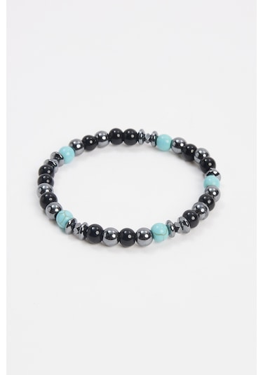 Unisex Doğal Taş Siyah Bileklik-31753 - Siyah