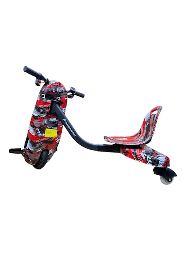 Drift Car Elektrikli Kaykay Drift Scooter Bluetooth Hoparlörlü RS-R1 Red Extreme Grafiti